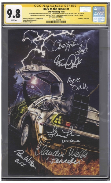 ''Back to the Future'' Cast-Signed Comic #1, Graded 9.8 With Powerful Variant Cover -- Signed by 6 Cast Members Including Michael J. Fox and Christopher Lloyd